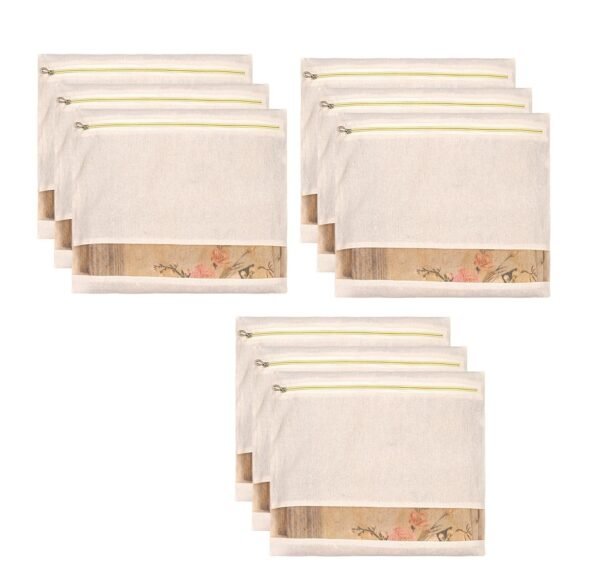 Tumery Cotton Saree Bags/Covers For Storage Big Size Single (16 X 14 Inch) Combo Of 9